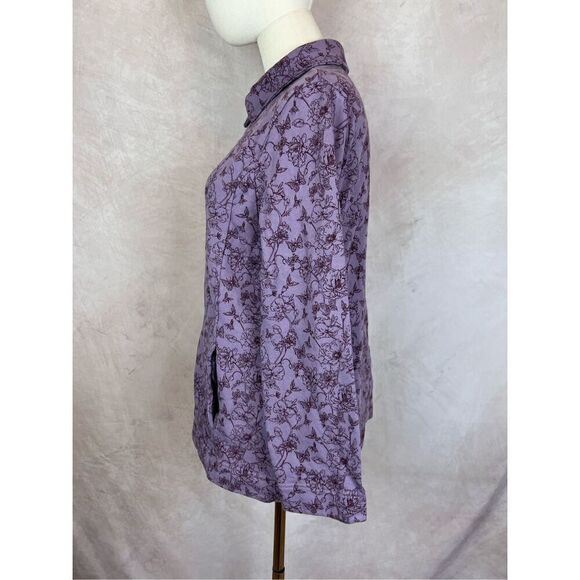 Purple Floral Cotswold Jacket Zip Front - Picture 4 of 6